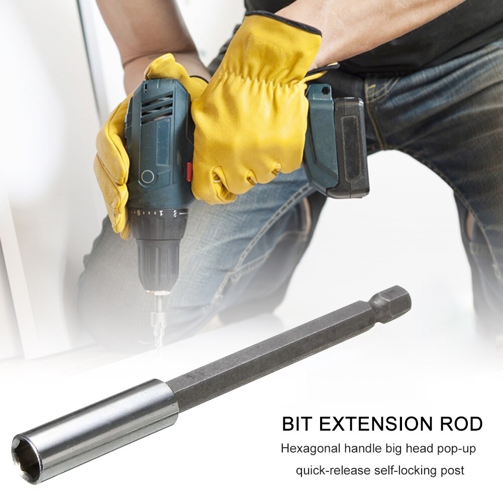 Quick Change Extension Bit 1/4 Hex Shank Long Handle Screwdriver Tip Holder Magnetic Connecting Rod Hand Tool