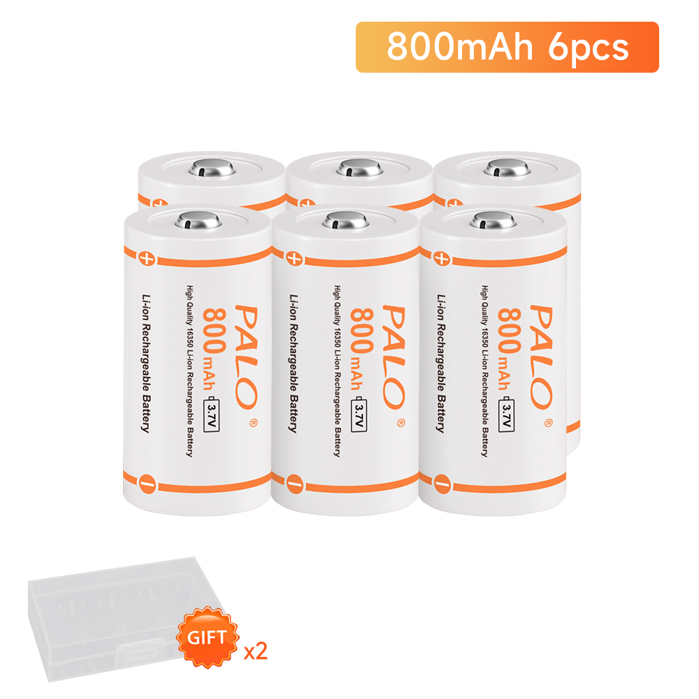 PALO CR123A Batteria 800mAh 3.7V Li-ione Ricaricabile RCR123 16340 Batterie per Torcia A portato 16340 16350 CR123A Batteria: Blu