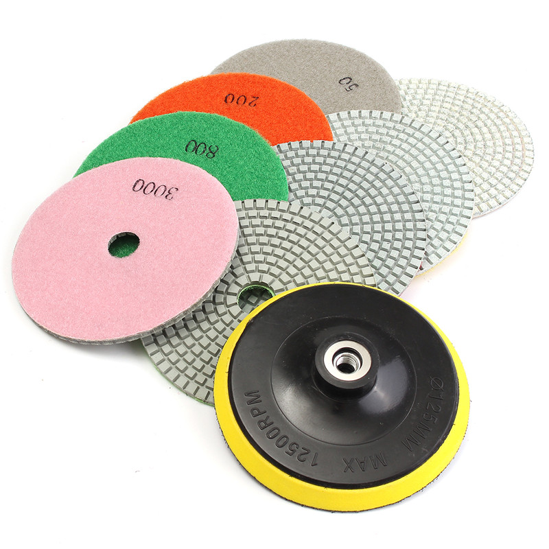 7 stks/set 9 Inch Diamant Droog Polijsten Pad Sharp Flexibele 225mm Polijsten Pads Fit for