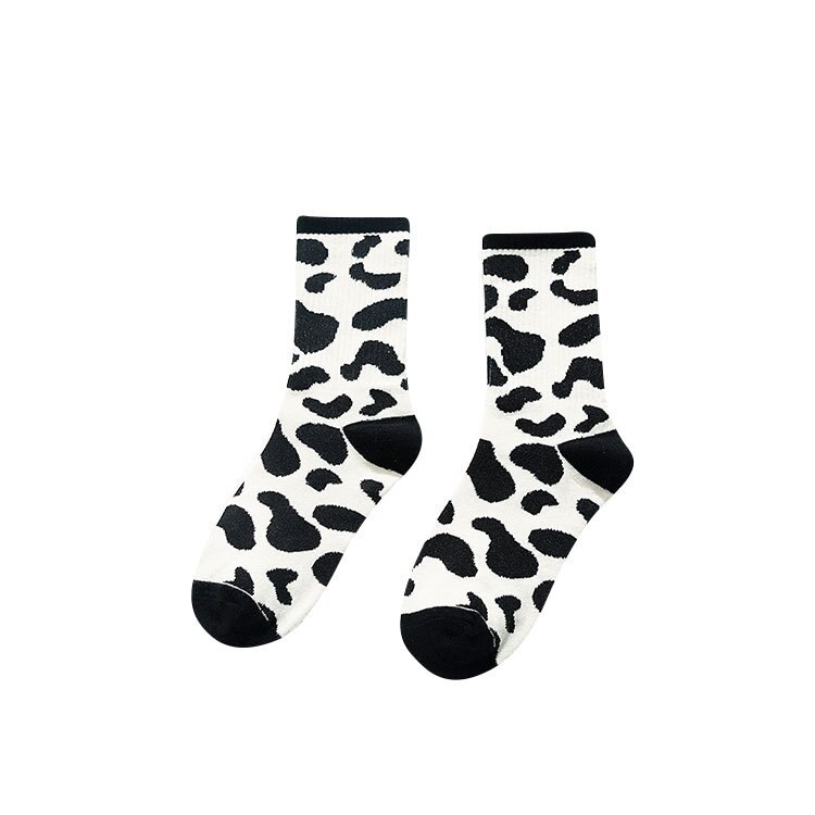 Women Socks Zebra Stripe Pattern Black White Socks Striped Harajuku Hosiery Short Sock Cute Woman Animal Fingers Soks