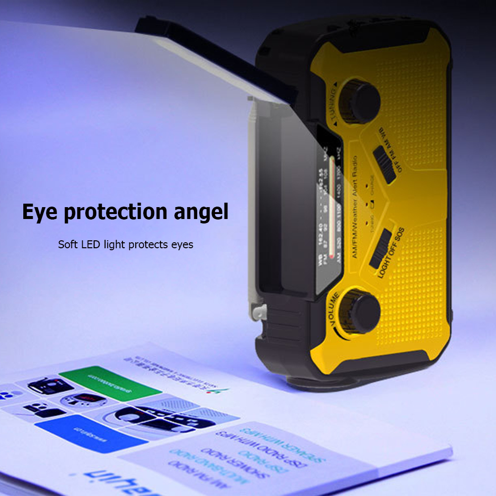 Solar Hand Crank Radio AM/FM/NOAA Multifunctional LED Flashlight Solar Dynamo Emergency Torch Lamp SOS Alarm Outdoor Power Bank