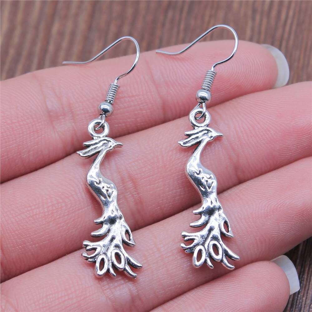 1 Paar Haak Oorbellen Phoenix Earring Connector Earring Voor Vrouwen Dangle Earring: 31x11mm