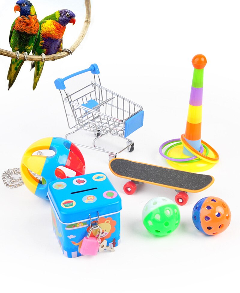1 Set Parrot Training Toy Set Interactive Parrot Appliance Set Funny Bird Toy