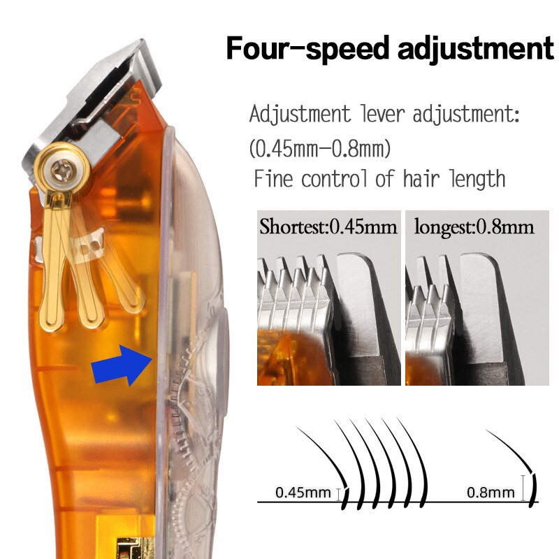 Kemei Hair Clipper for men Electric Hair Trimmer Cordless Hair Cutter Machine LCD Display Rechargeable haircut