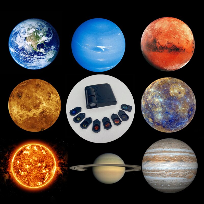 Lámpara de proyección de planetas, proyector de luz de Luna, tierra, Galaxia, hojas de luz, luz de fondo, accesorios para Fotos de , 8 Uds.: Default Title