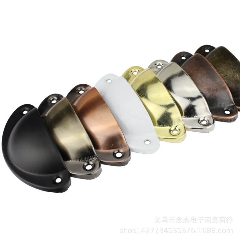 81*32mm maniglie per mobili in ferro bordo liscio semicerchio manico in lamiera di ferro mobili argento oro nero bronzo maniglia a conchiglia