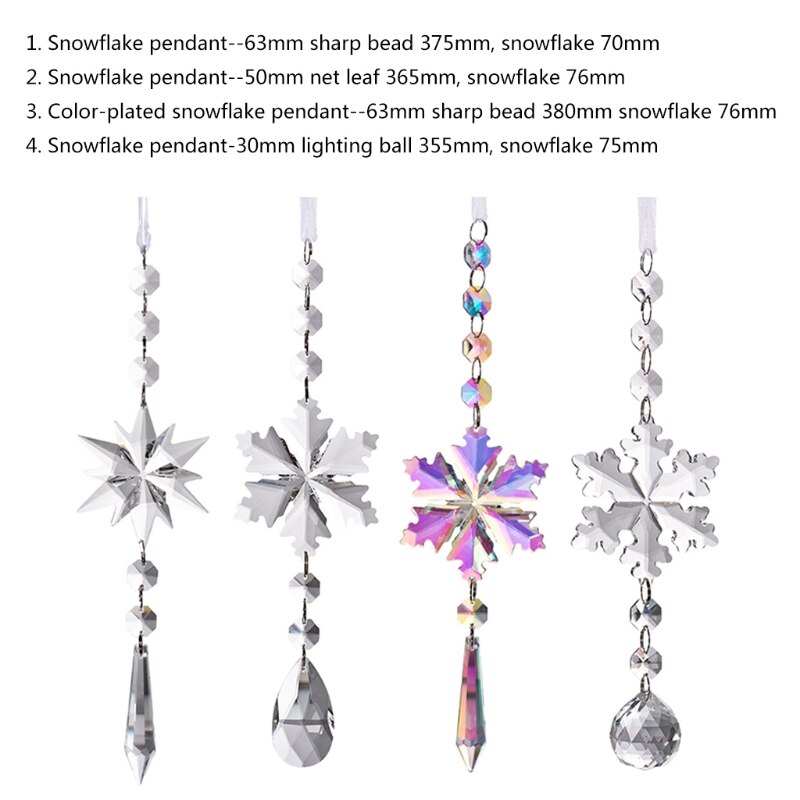 Weihnachten Kristall Schneeflocke Ornament Weihnachten Baum Hängen Anhänger Auto Dekoration T5EB