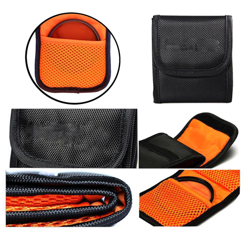 Pokrowiec na Filtr Obiektywu Aparatu - 3 Kieszenie - Na Filtry 82mm ND UV CPL - Etui Portfel