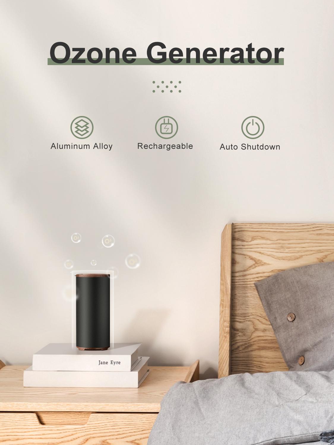GXDiffuser Portable Ozone Generator USB Rechargeable Mini Air Purifier Odor Eliminator Bacteria Sterilizer Battery Air Freshener