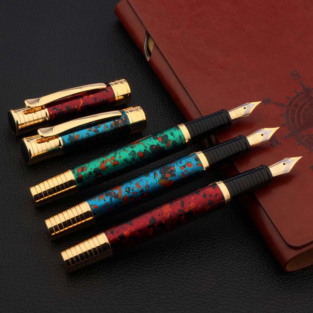 luxury 553 Fountain Pen METAL classic GOLD ink pens Ice flower Stationery Office school supplies