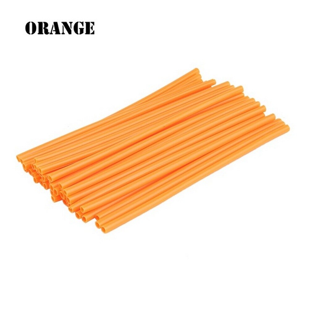 36Pcs/Pack Plastic Bike Wheel Spoke Protector Colorful Motocross Rims Skins Covers Off Road Bike Guard Wraps Kit: Orange