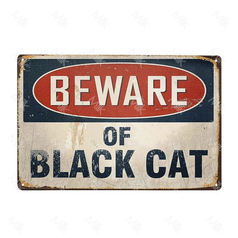Vorsicht vor Katzenschild – Aluminium – Katzen-Türschilder – Attacke Katze-Schild – niedliche Katzen-Warnschilder für Katzen, Kätzchen-Liebhaber, Zuhause, Zimmer