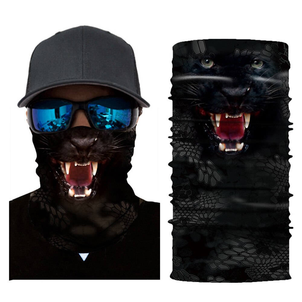 Écharpe de tête pour moto cyclisme, cache-cou, masque facial, cagoule de Ski, bandeau, singe, léopard, chien, loup, Animal