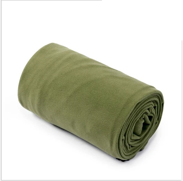 Saco de dormir portátil ultraligero de forro polar - Forro cálido para acampar y viajar al aire libre - Accesorios deportivos: Verde