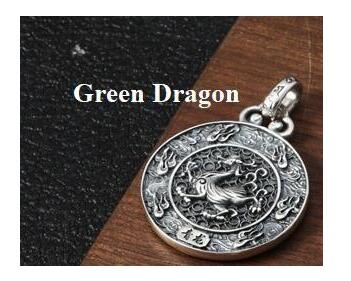 100% 925 silberne glückstier-anhänger, 925 sterling-tiger-drachen-anhänger, glücksbringer-anhänger: Stil 1