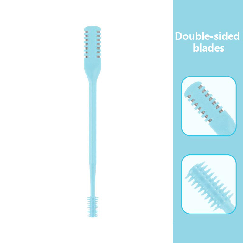1Pcs Nose Hair Cleaner Double Head Removal Trimer Brush Stainless Steel Nose Hair Trimming Scissors: Red