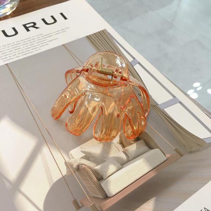 Pince à cheveux en plastique pour femmes, pince à cheveux épaisse en forme de poulpe,