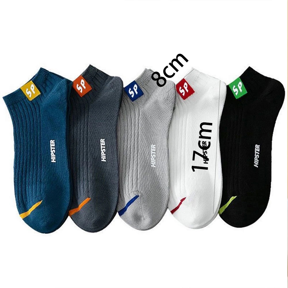 5 pares meias masculinas de alta qualidade primavera e outono engrossado respirável barco meias de corte baixo boca rasa meias casuais masculinas