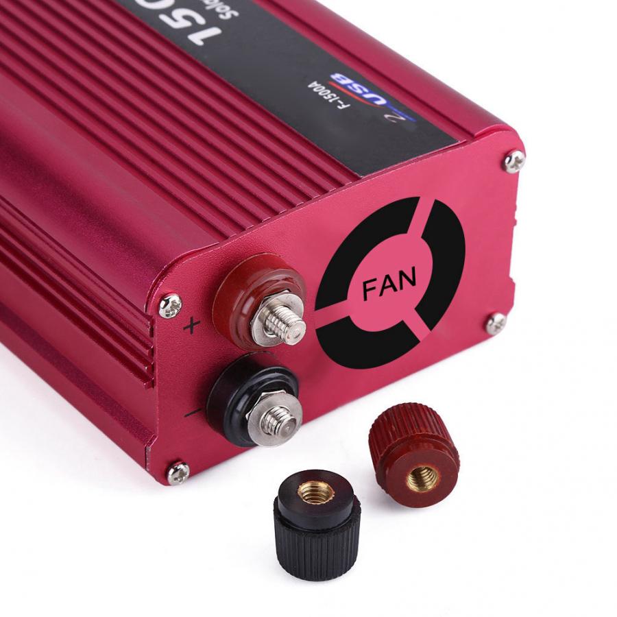 1500w dc 12v til  ac 230v bilstrømomformer omformer dobbel usb-laderadapter modifisert sinus