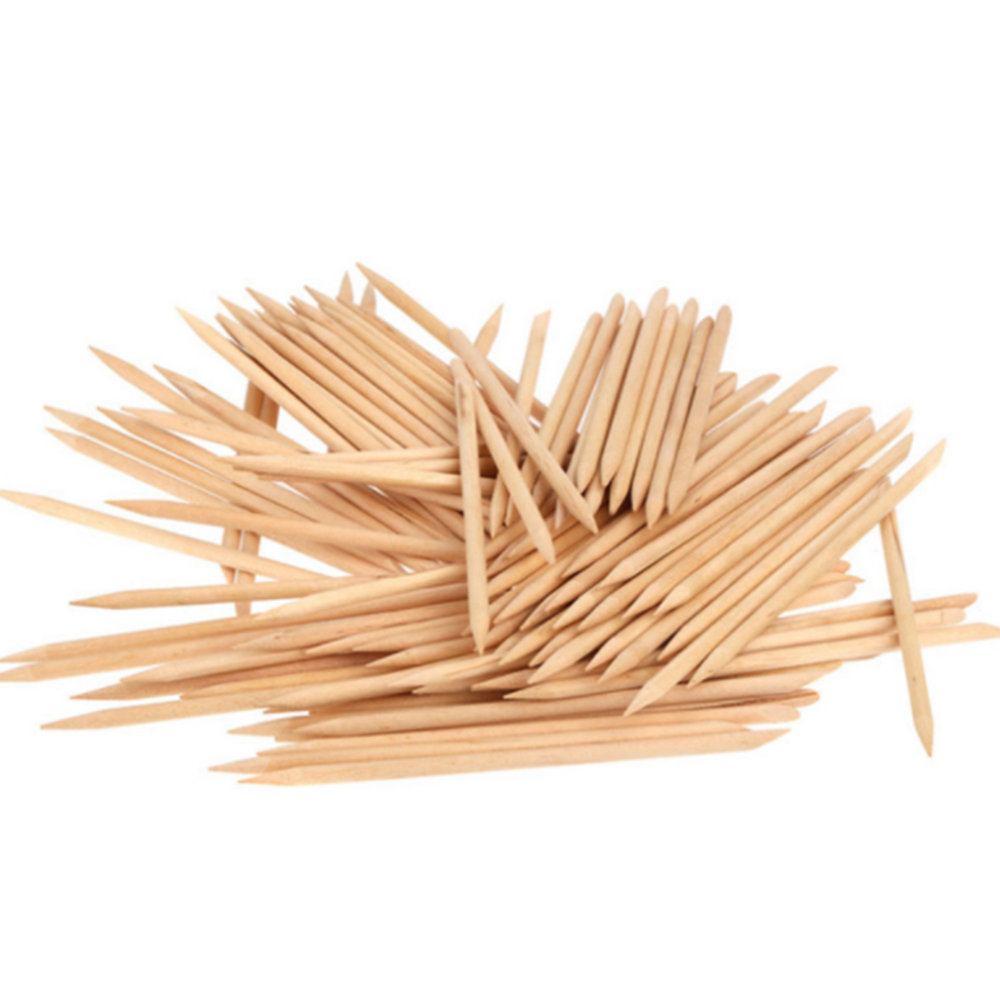 Bastón de madera Nail Art para mujer, cutícula y piel muerta, Palito para manicura, limas, equipo de punteo de uñas, 100 Uds.