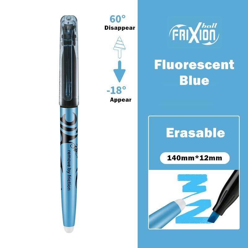 1pcs Pilot Erasable Highlighters Pastel Markers Pen Disappear Frixion Marker Liner Drawing Lettering Stationery H6250: Fluorescent Blue