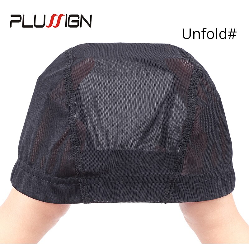Plussign 6 kpl/erä hengittävät verkkokupupäähineet peruukkien valmistukseen liimaton spandex-peruukkipäähine hiusten kutomaverkko joustavilla peruukkinauhoilla