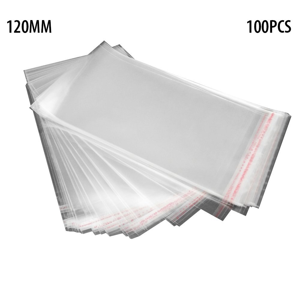 100pcs Transparent Self-adhesive Small Cello Self Sealing Bags package Thick Clear Cellophane OPP Plastic poly Bags: 12x20cm