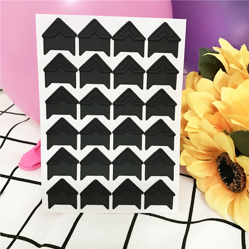 120 stks/partij (5 vellen) DIY Snoep kleuren Vintage Hoek kraftpapier Stickers voor Fotoalbums Frame Decoratie Scrapbooking: Black