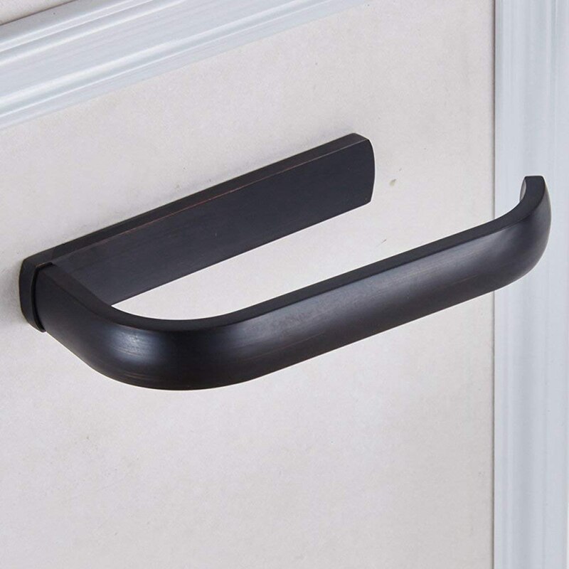 Toilet Black Oil Rubbed Bronze Finish Half Open Toilet Roll Paper Rail Holder Wall Mounted Convenient Toilet Tissue Sing