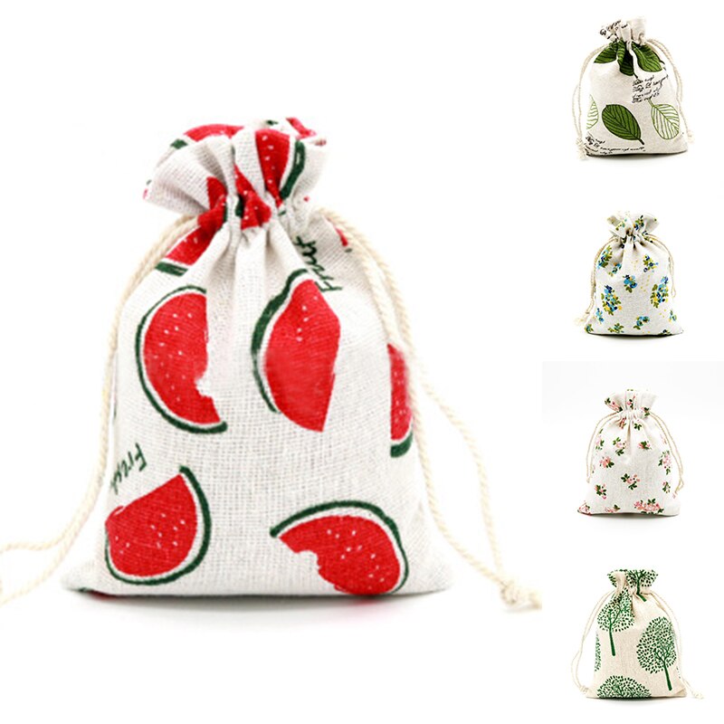 Handmade Cotton Linen Storage Package Bag Drawstring Bag Small Coin Purse Travel Women Small Cloth Bag Christmas pouch