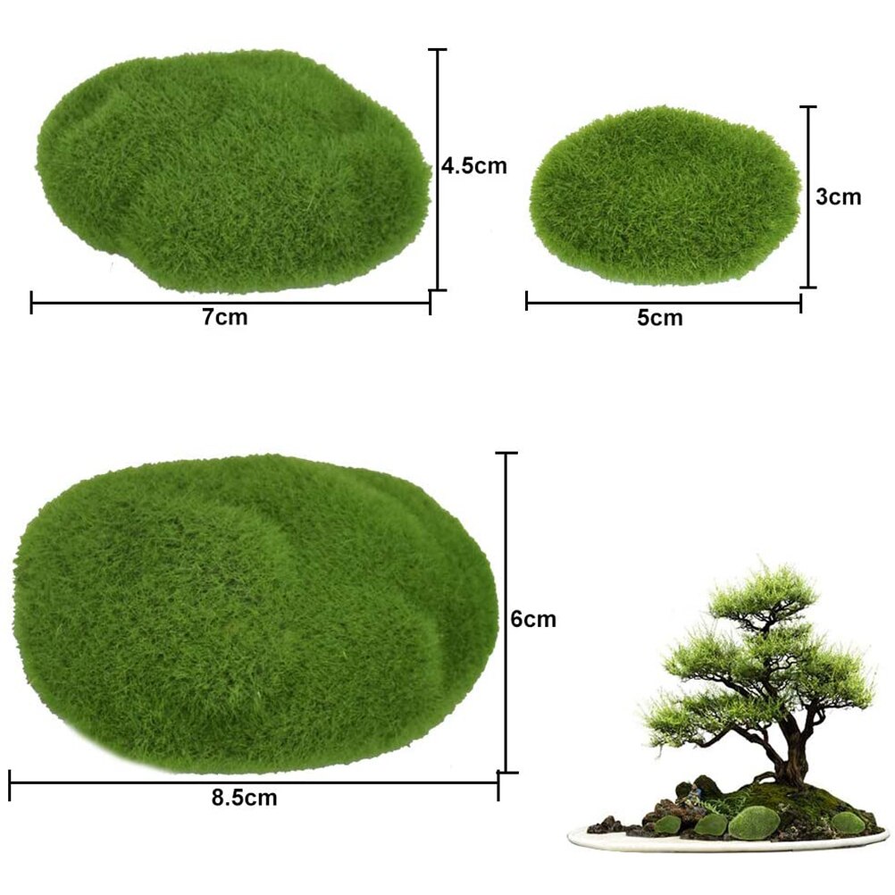 12 Stck Künstliche Moos Steine Moos Ball Kleine Mitte Große Moos Felsen Grünen Graden Dekorative Simulation Moos Für Blumentopf garten
