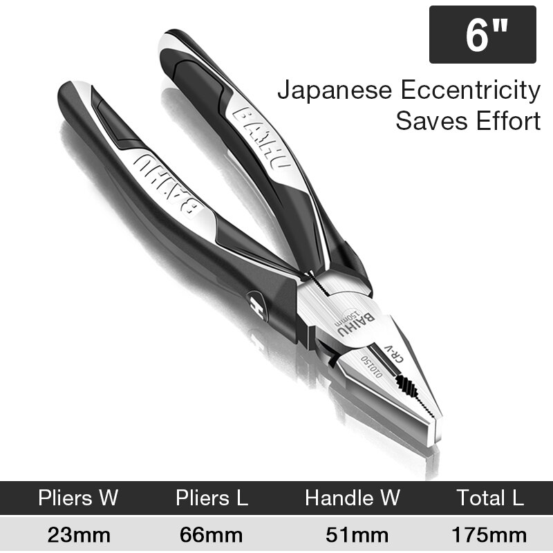 Multitool Pliers Set Wire Stripper Crimper Cable Cutter Crimping Crimp Electricians Tools Long Nose Diagonal Pliers: 6C