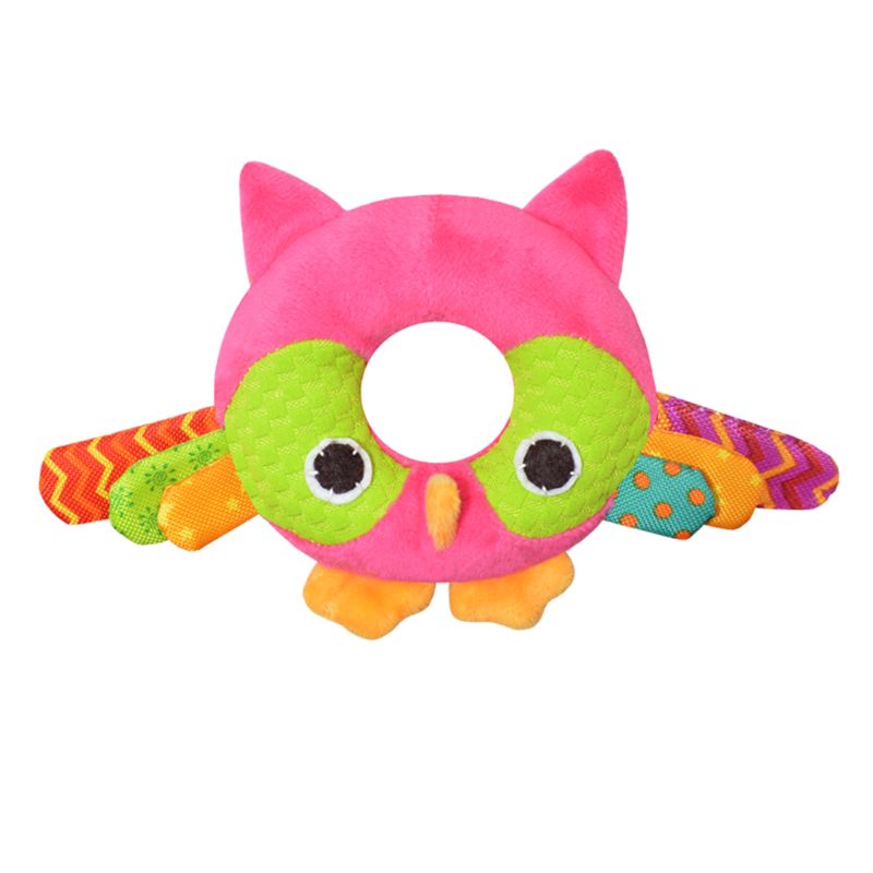 Baby Boy Girl Animal Pattern Cartoon Hand Bell Ring Rattles Soft Lovely Plush fo 54DA: A