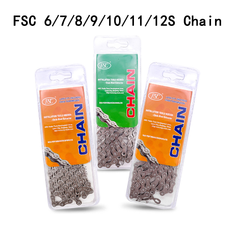 FSC 6/7/8/9/10/11/12 Speed Velocidade Fietsketting 116/126 Links Ultralight MTB Weg Mountainbike 6S 7S 8S 9S 10S 11S 12S