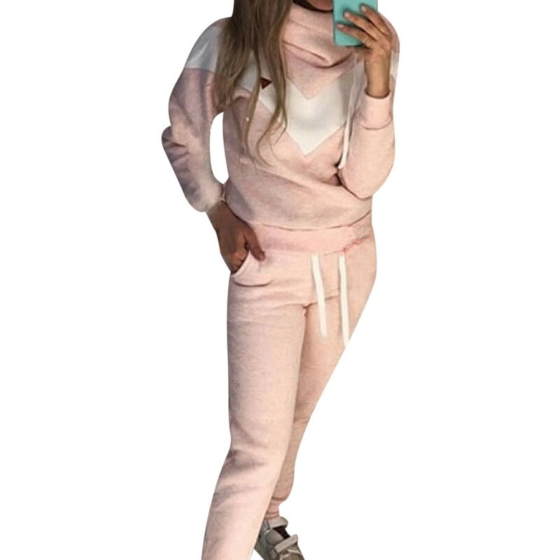 Tuta da donna Set da 2 pezzi Pullover felpa con cappuccio + pantaloni tuta sportiva donna autunno inverno felpa Set abiti sportivi per donna: Color 1 / S