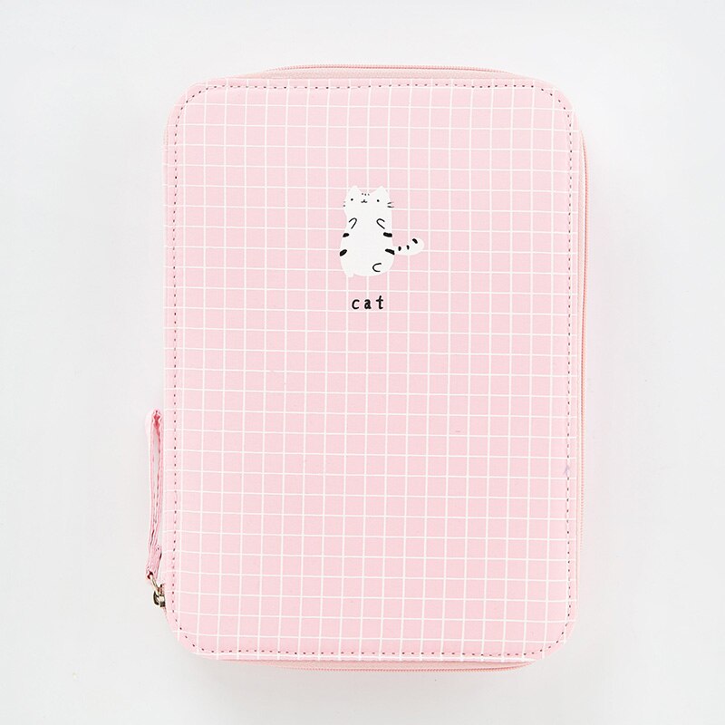 Kawaii Large Capacity School Pencil CaseMulti-function File Folder Bag Storage Bag For Student Ipad Notebooks Pens Stationery: cat