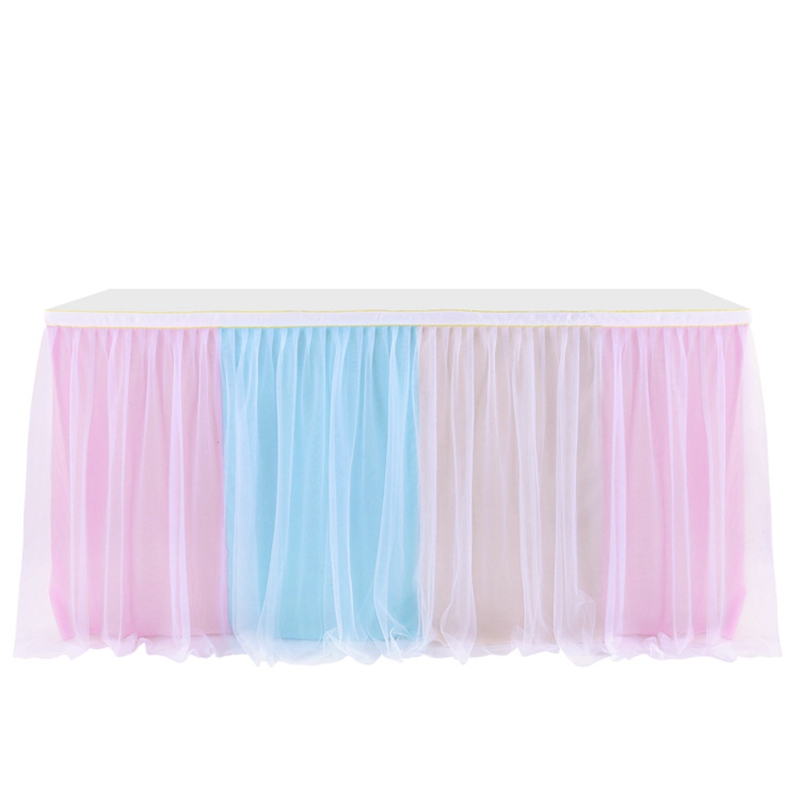 183x77cm Table Skirts Birthday Tulle Table Skirting Wedding Party Tutu Table Skirt Baby Shower Halloween Party Home Decor: 4Color