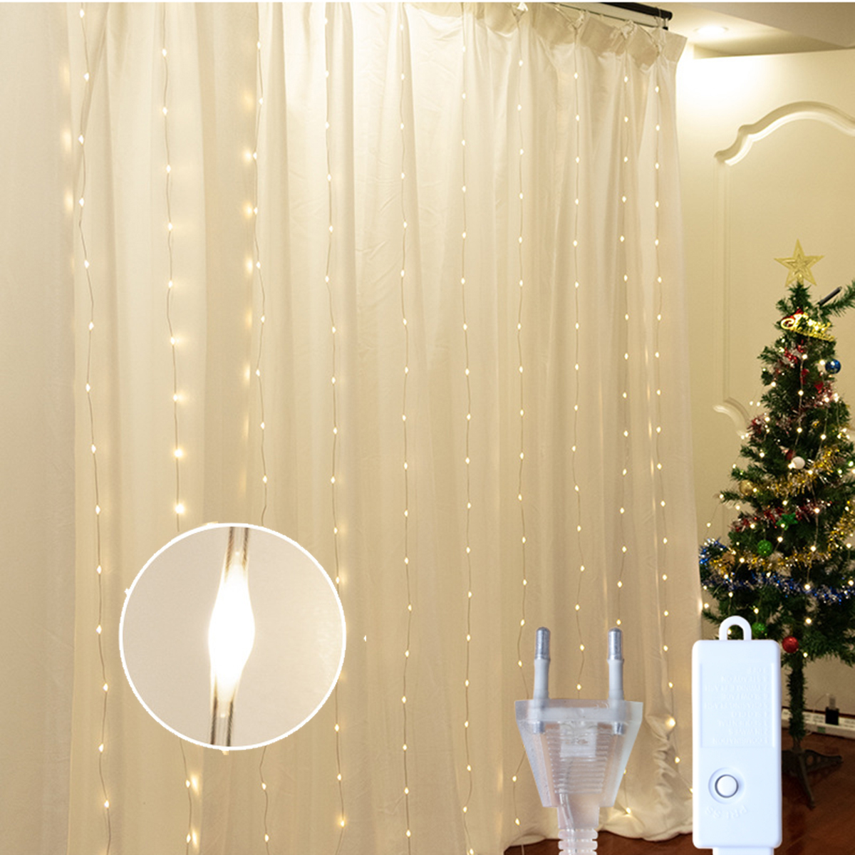 Cortina LED, guirnalda de luces flexible, corona de flores, de cumpleaños, hogar, jardín, decoración de patio