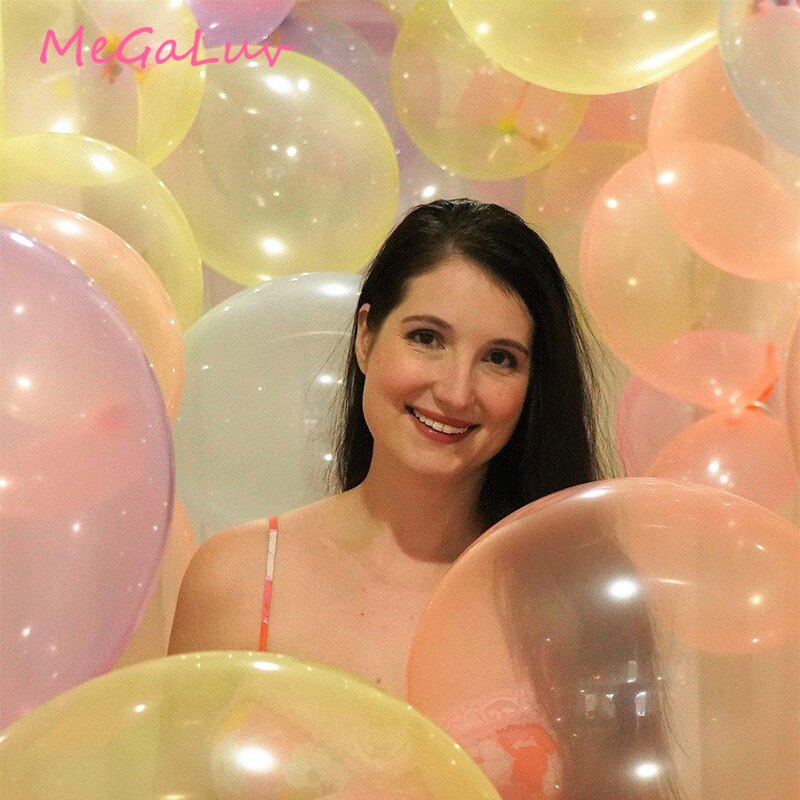 30pcs 12inch Crystal Neon Latex Balloon Pastel Round Bubble Balloon Birthday Unicorn Party Baby Shower Wedding Decorations