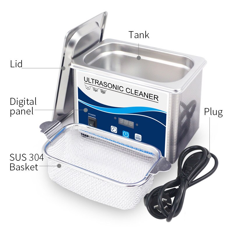 Digital Ultrasonic Cleaner 35W Sonicator Cleaner Machine for Jewelry Watch Eyeglass Shaver Oxides Washer EU Plug