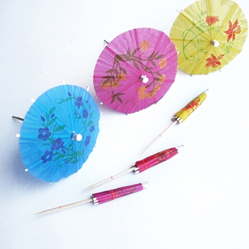 50Pcs Gemengde Kleur Mini Paraplu Parasol Snack Cocktail Party Pick Decoratie