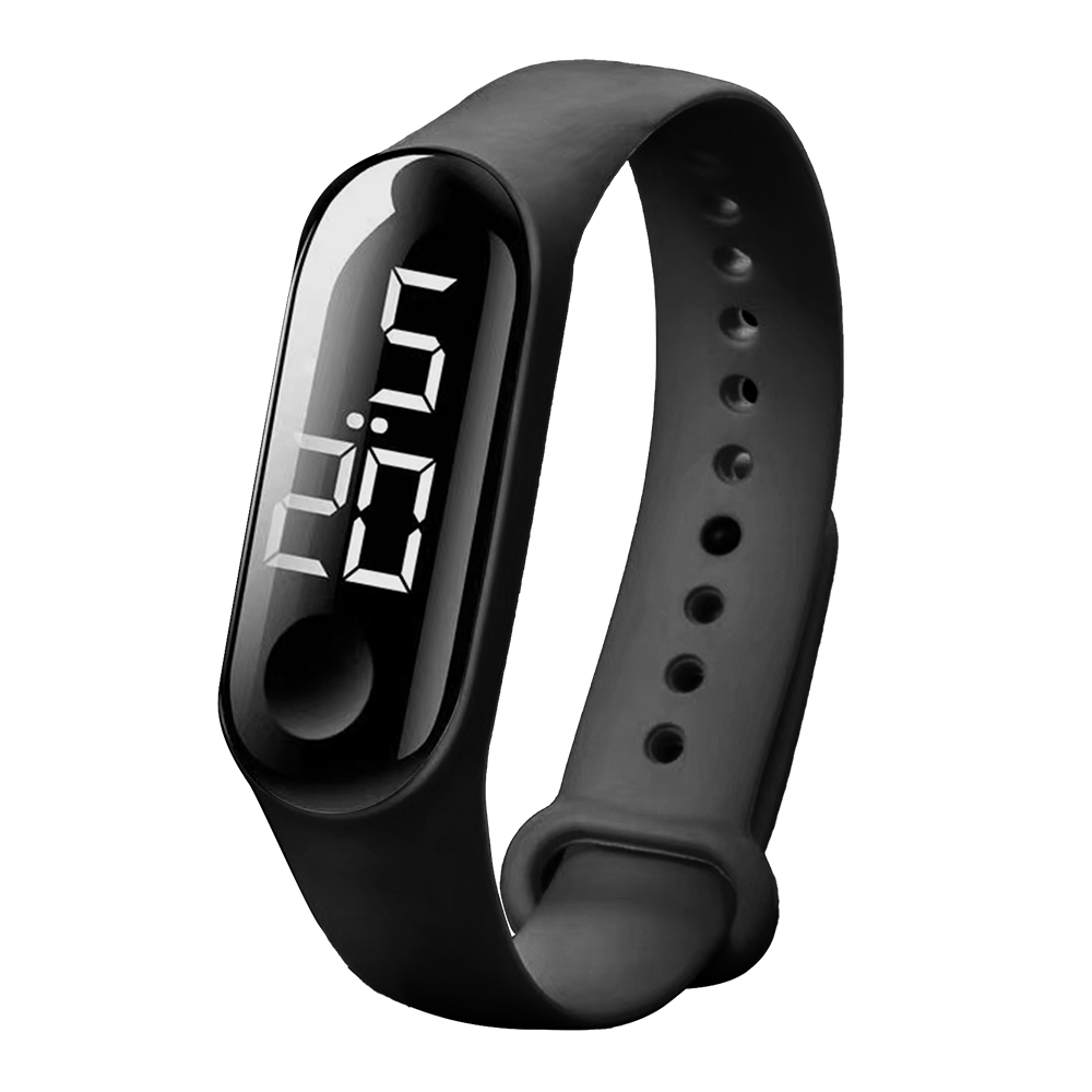 Reloj inteligente M3 para niños, pulsera electrónica multifuncional con pantalla táctil Simple, de vacaciones para estudiantes: Negro