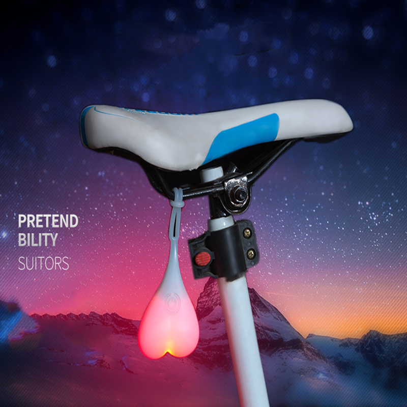 Fiets Licht Hartvorm Fietsen Ballen Staart Waterdichte Siliconen Fiets Achterlicht Achterlichten Night Waarschuwing Led