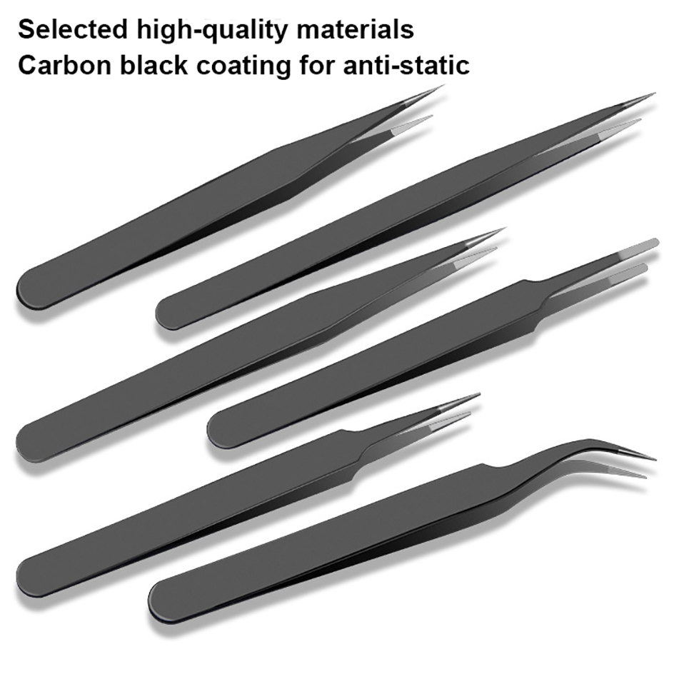 1pc Watch repair tool stainless steel straight curved tweezer watchmaker detail repair tools for mechanical quartz