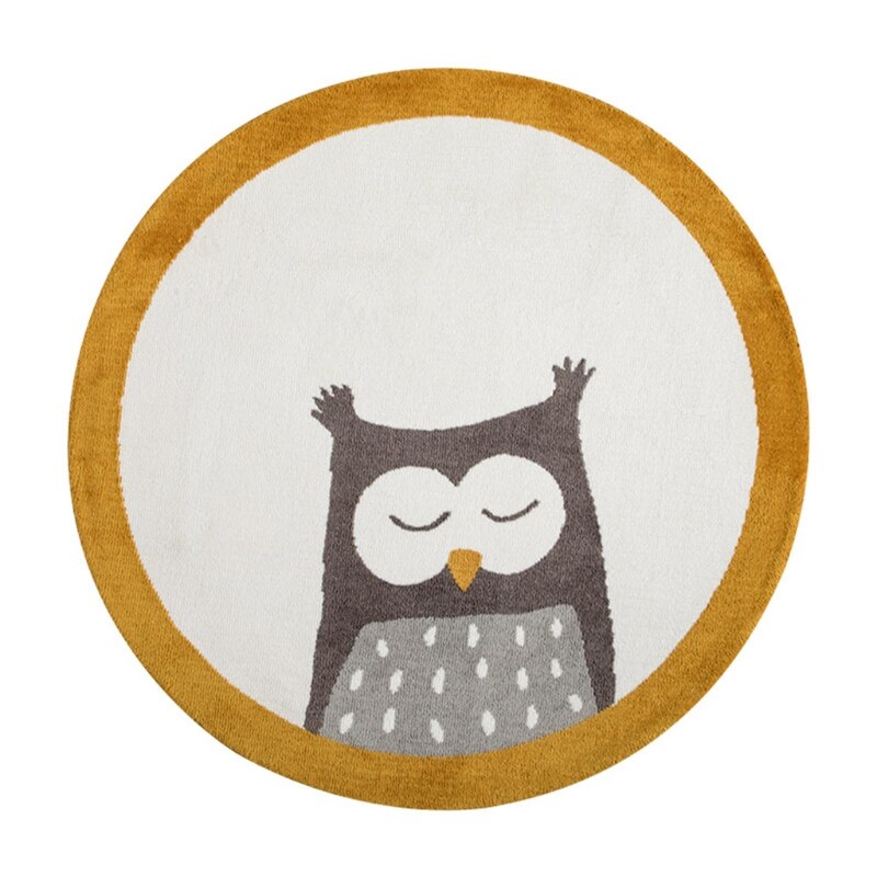 Tapis de jeu bébé ramper tapis enfants chambre tapis de sol rond dessin animé hibou imprimé tapis de jeu tapis de jeu enfants chambre pépinière décoration