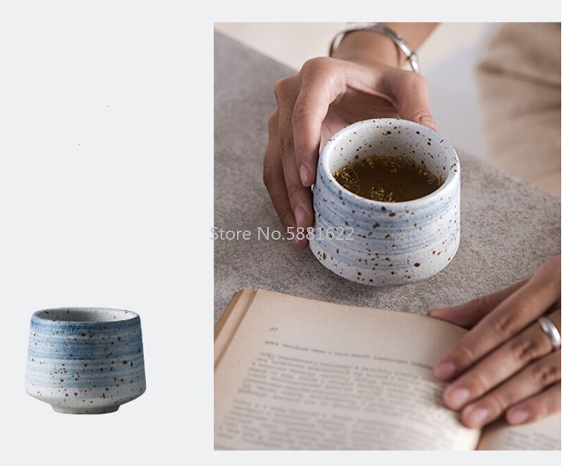 Tasse d'eau à thé de couleur unie, tasse à thé en céramique faite à la main, couleur de pierre, verres à café mat