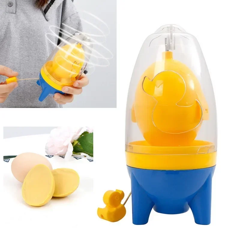 Egg Yolk Shaker Egg Scrambler Gadget Manual Mixing Golden Whisk Eggs Spin Maker Puller Baking Tools Kitchen Accessories