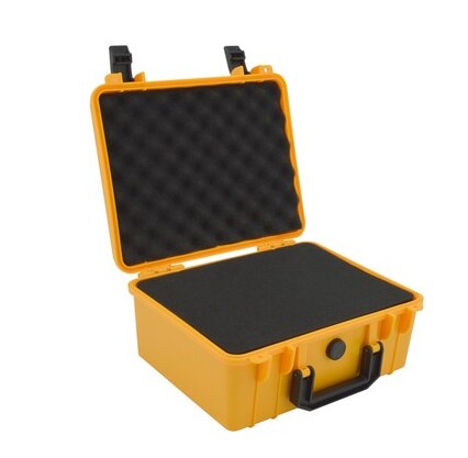 280x240x130mm Safety Instrument Tool Box ABS Plastic storage Toolbox Sealed Tool case box With Foam Inside 4 color: yellow with foam