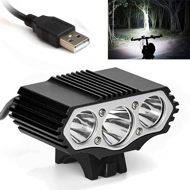 Fiets Licht 12000 Lm 3 X Xml T6 Led 3 Modes Fiets Lamp Fiets Licht Koplamp Fietsen Torch Fiets Accessoires rubber Band # YL5
