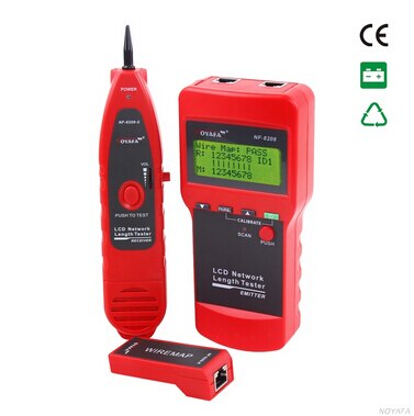 NOYAFA NF-8208 LCD Display Network LAN Cable Tester Wire Tracker Tracer Measure Length Scanner RJ45 RJ11